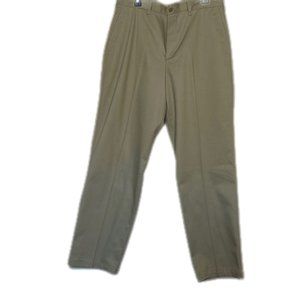 Farah Mens Khaki Cotton Regular Fit Flat Front Straight Leg‎ Dress Pants 36x32